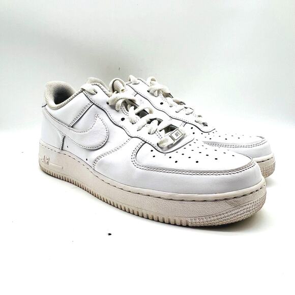 Nike Air Force 1 Mens 10 White Leather Low Shoes '07 CW2288 111 Sneakers Trainer - Picture 3 of 9